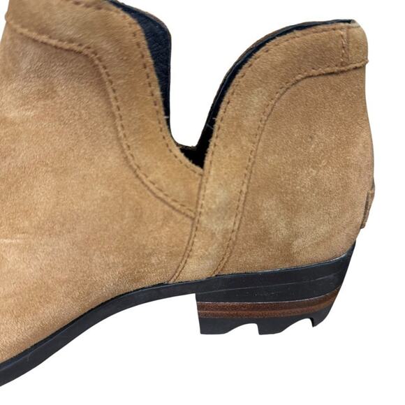 Sorel Lolla Cut Out Bootie Ankle Boots Beige Suede Leather Shoes Womens sz 7.5 - Picture 4 of 16